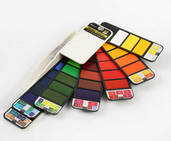 18-Color Solid Watercolor Paint Set for Beginners