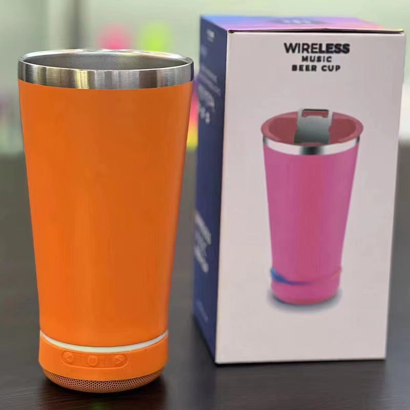 16oz Bluetooth Speaker Beer Mug - Stainless Steel Travel Cup