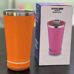 16oz Bluetooth Speaker Beer Mug - Stainless Steel Travel Cup