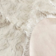 1pc Soft White Fluffy Faux Fur Area Rug for Bedroom