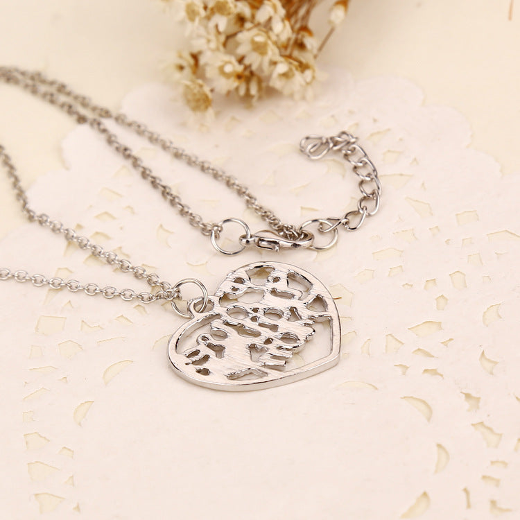 "Love You Mom Silver Necklace - Elegant Collar Chain"