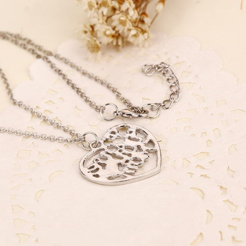 "Love You Mom Silver Necklace - Elegant Collar Chain"