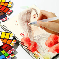 18-Color Solid Watercolor Paint Set for Beginners