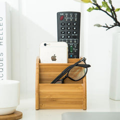 Bamboo Desktop Organizer Box for Cosmetics and Tissues