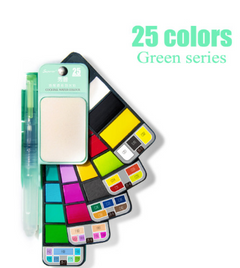 18-Color Solid Watercolor Paint Set for Beginners