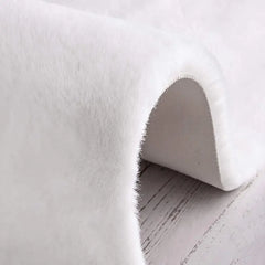 1pc Fuzzy Faux Fur Plush Area Rug for Bedroom