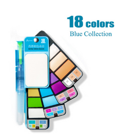 18-Color Solid Watercolor Paint Set for Beginners