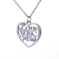 "Love You Mom Silver Necklace - Elegant Collar Chain"