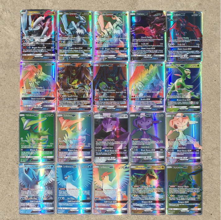 100 GX Pokémon Trading Cards Flash Cards