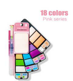18-Color Solid Watercolor Paint Set for Beginners