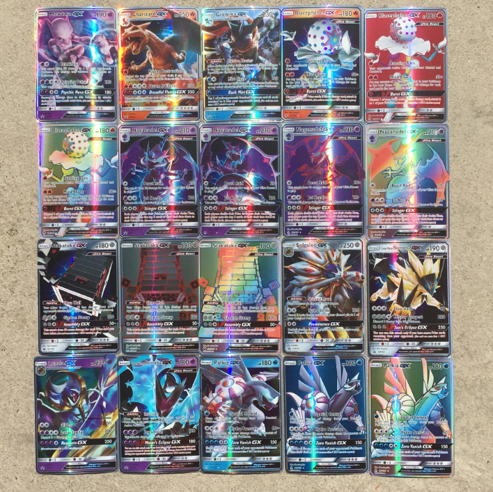 100 GX Pokémon Trading Cards Flash Cards