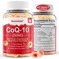 Sugar Free CoQ10 Filled Gummies 250MG Coenzyme Q10 w/ Magnesium Glycinate Niacin No-Flush Vitamin B3 E & Folic Acid High Absorption CoQ10 (Ubiquinone) for Cellular Energy & Antioxidant 120Cts