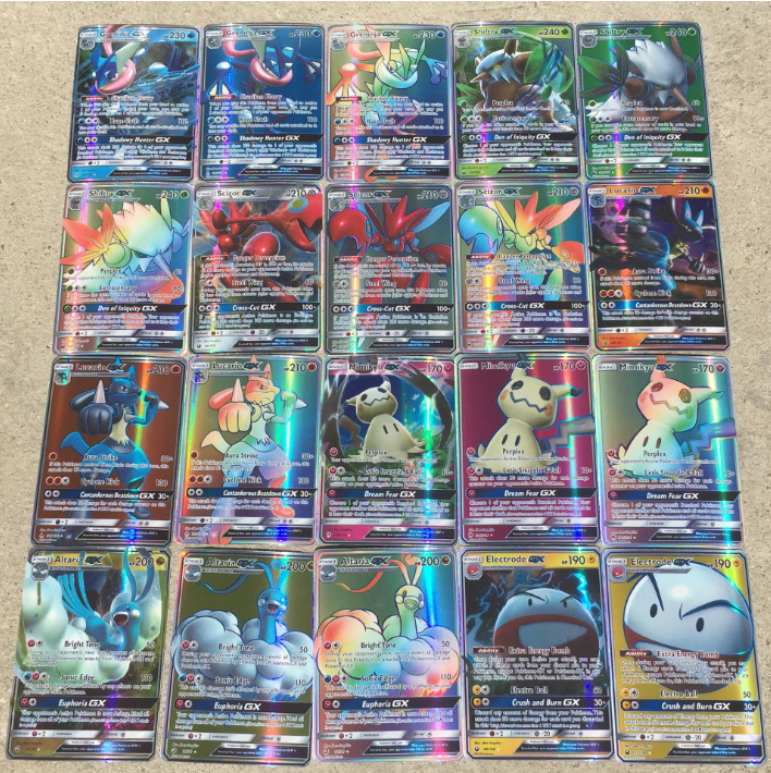 100 GX Pokémon Trading Cards Flash Cards