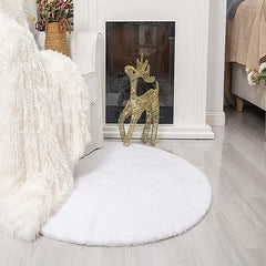1pc Fuzzy Faux Fur Plush Area Rug for Bedroom