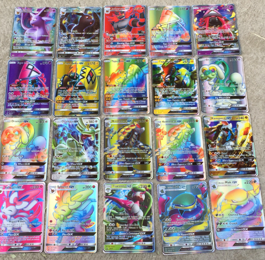 100 GX Pokémon Trading Cards Flash Cards