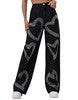 2022 Heart Print Denim Pants for Cross-Border E-Commerce