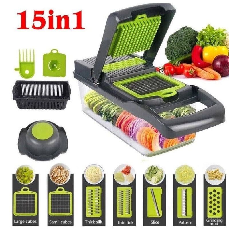 15-in-1 Multi-Function Vegetable Chopper & Slicer Set