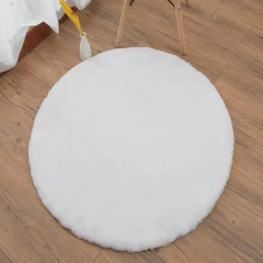 1pc Fuzzy Faux Fur Plush Area Rug for Bedroom
