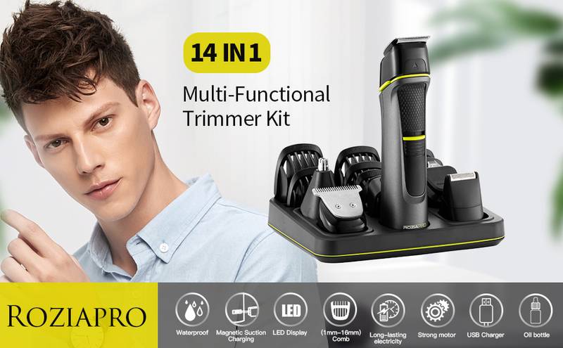 14-in-1 Waterproof Beard and Hair Grooming Kit
