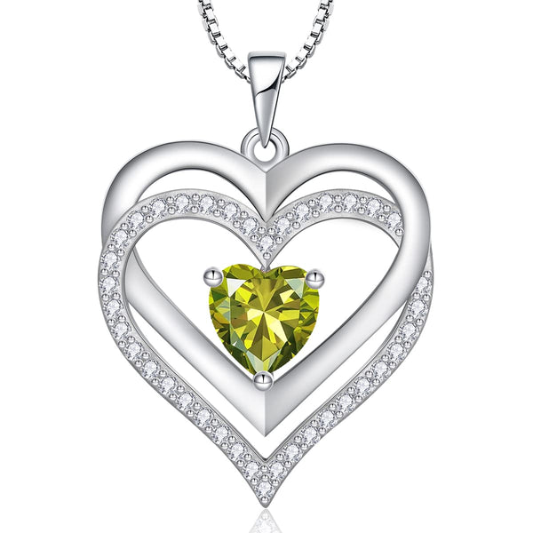 Everheart Personalized August Birthstone Heart Pendant